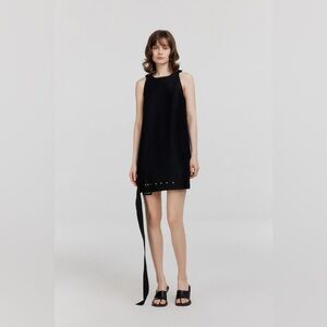 Valeska Valentina Jasso Collado w/ Fabrique Caspian Buckle Dress Wool Silk Blend